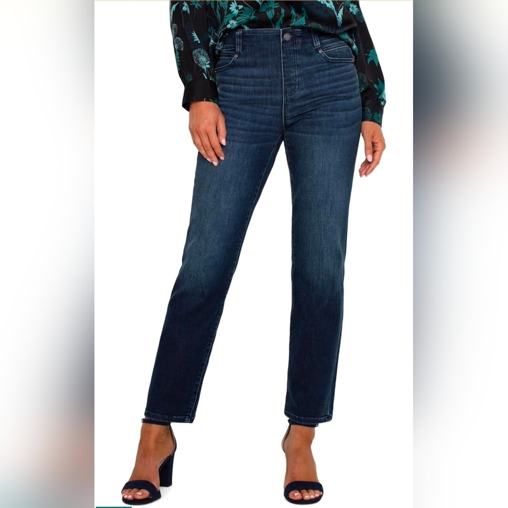 Liverpool Los Angeles Gia Glider Pull On Slim Mid Rise Stretch Denim Jeans 8